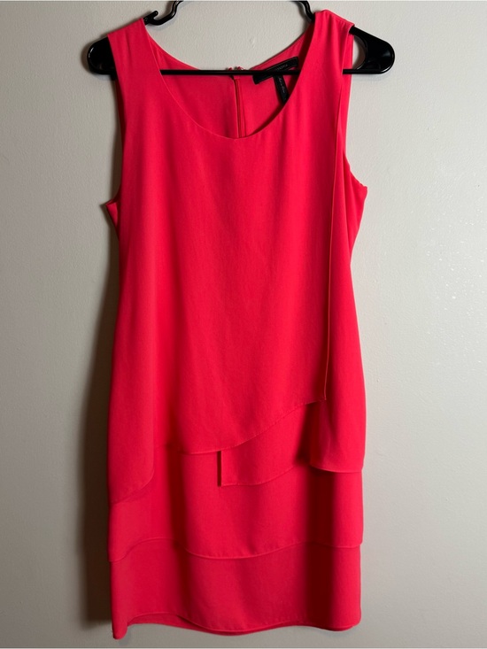 BCBGMaxAzria Dresses & Skirts - BCBGMaxAzria Coral Pink Haley Layered Cocktail Dress Size 4